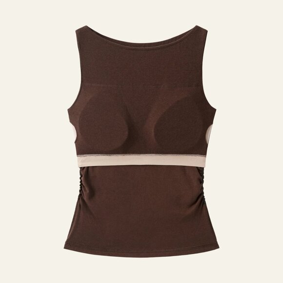 OGL Move - Boat Neck Brami Tank Top (S, Brown) - Picture 3 of 10